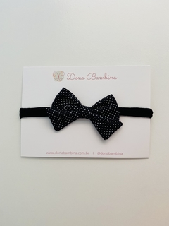 Laço Bia Preto Poá Branco - comprar online
