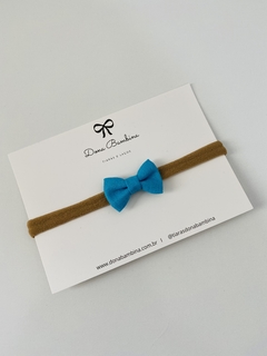 Laço Gravatinha Linho Azul Capri