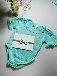 Romper Tricot Verde Água