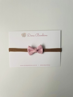 Laço Gravatinha Linho Rosa Claro - comprar online