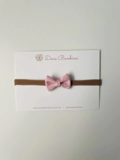 Laço Gravatinha Linho Rosa Claro - comprar online