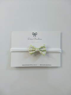 Laço Gravatinha Verde Floral
