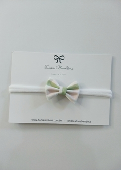 Laço Gravatinha Xadrez Verde e Rosa - comprar online