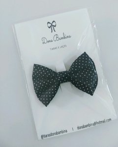 Laço Gravatinha Preto Poá Branco - comprar online