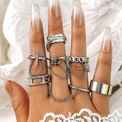 Set de Anillos con cadenas x7