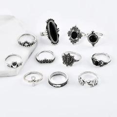 Set Anillos piedras negras x11 en internet