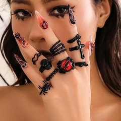 Set Anillos negros x9