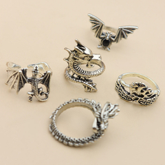 Set Anillos Dragon - x5 anillos - tienda online