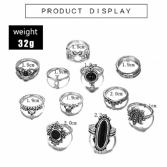 Set Anillos piedras negras x11 - Psycho Killer