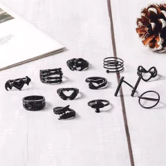 Set anillos Negros x12 - tienda online