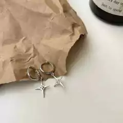 Aros Mini Argolla con estrella strass - comprar online