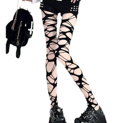 Pantys densas rasgadas - Tipo Killstar - comprar online