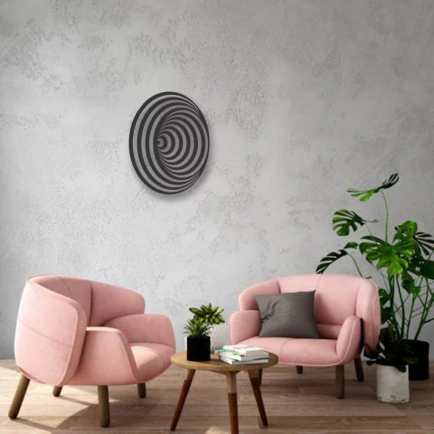 Cuadro Artesanal Circulos 3d Ilusión Calado Mdf - 37x30cm - comprar online