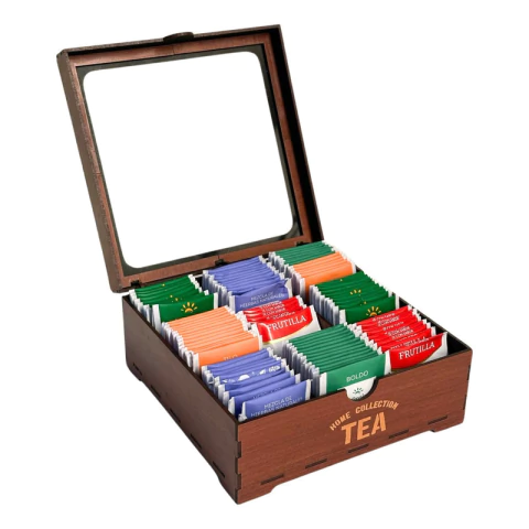 Caja De Te Madera Organizador - 9 Divisiones Removibles