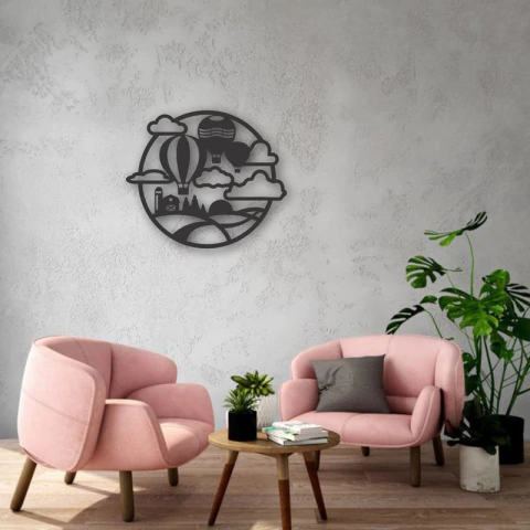 Cuadro Artesanal Globos Aerostáticos Calado En Mdf - 30x26cm - comprar online