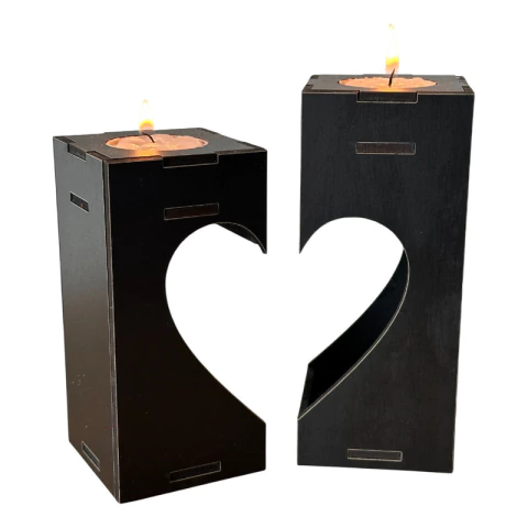 Fanal Duo Porta Velas Corazon Centro De Mesa