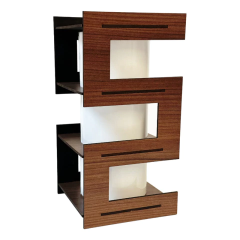 Velador Lampara De Mesa Madera Dormitorio - Modelo Griego