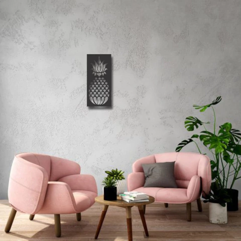 Cuadro Artesanal Ananá Piña Playa Calado En Mdf - 42x20cm - comprar online