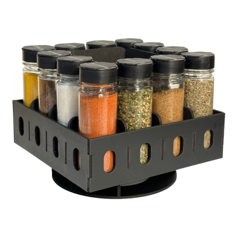 Especiero Condimentero Giratorio C/ Tapa Doble Apertura X12 - comprar online