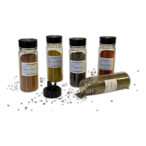 10 Especieros con tapa doble apertura 125 Ml (varios Colores)