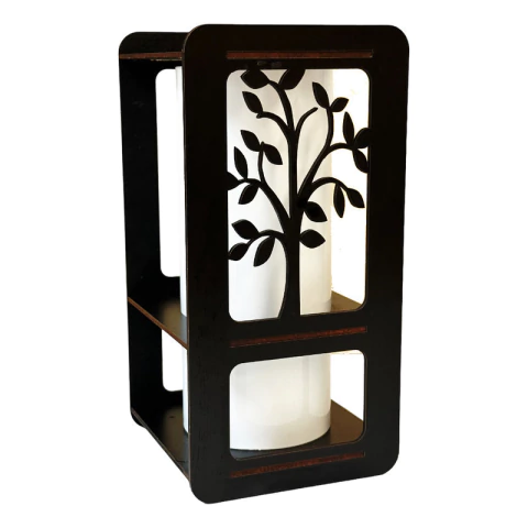 Velador Lampara De Mesa Madera Dormitorio - Modelo Arbol