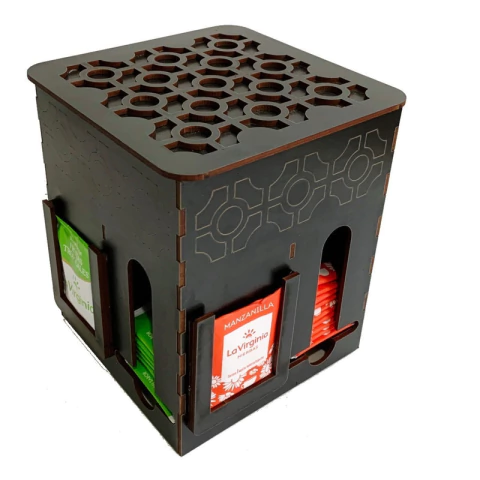 Caja De Te Giratoria En Madera 4 Divisiones Super Moderna - comprar online