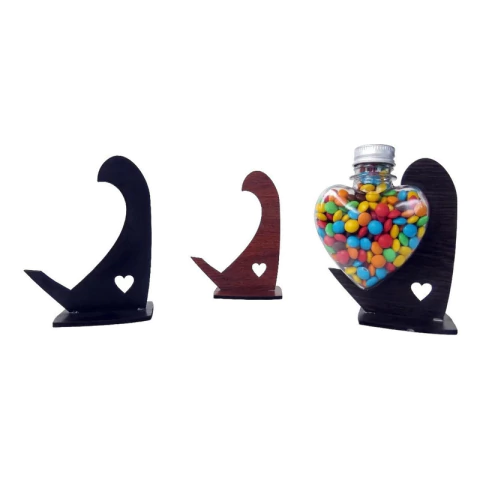 Soporte + Envase Corazon 125cc Souvenir Candy Golosinas