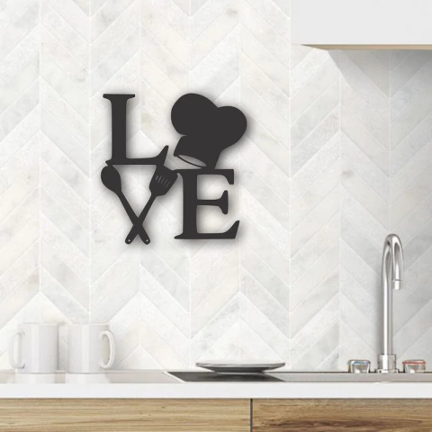 Cuadro Artesanal Love Cocina Chef Calado Mdf - 43x42cm - comprar online