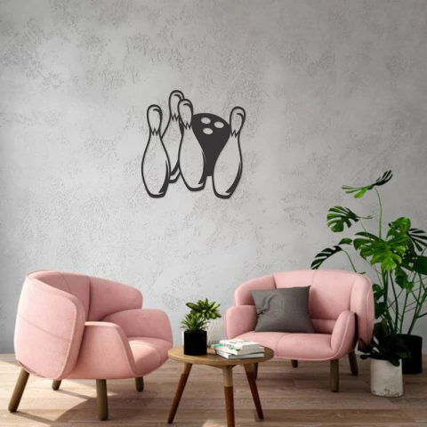 Cuadro Artesanal Bowling Bolos Strike Calado Mdf - 30x30cm - comprar online