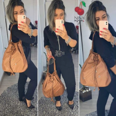 Imagem do Bolsa e Mochila Saco Ziper Jeans