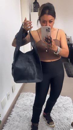 Bolsa Saco Style em Couro