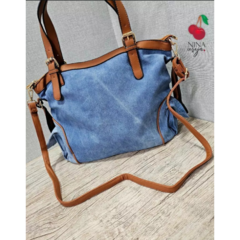 Bolsa Jeans Grande Dourada