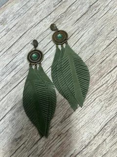 Brinco Pena e Pedra Verde - loja online