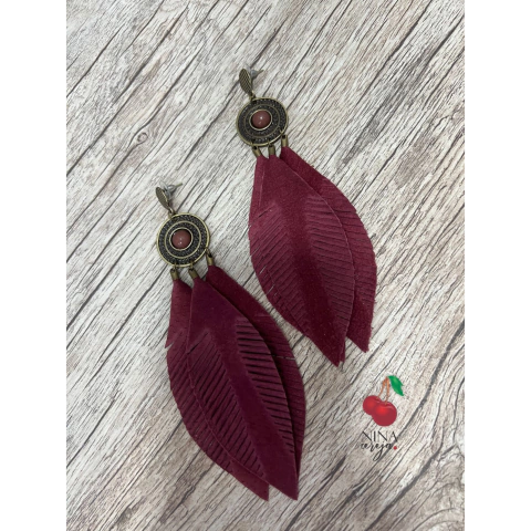 Brinco Pena e Pedra Marsala - comprar online