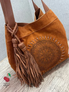 Bolsa Mandala Top Style Caramelo em Couro na internet