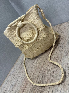 Bolsa Palha Quadrada Franja - NinaCereja