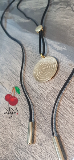 Colar Oração Pai Nosso Fio de Couro - NinaCereja