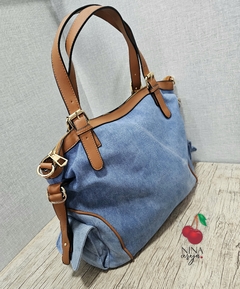 Bolsa Jeans Grande Dourada - NinaCereja