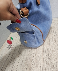 Bolsa Jeans Grande Dourada - comprar online