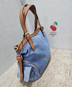 Imagem do Bolsa Jeans Grande Dourada