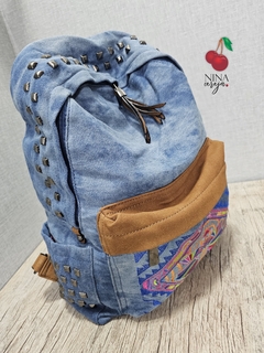 Mochila Jeans Mosaico - NinaCereja