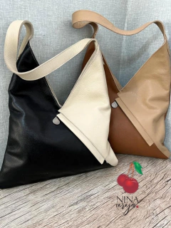 Bolsa Sacola V em Couro - NinaCereja