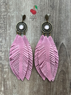 Brinco Pena e Pedra Rosa - comprar online