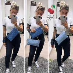 Bolsa Clutch Transversal Jeans na internet