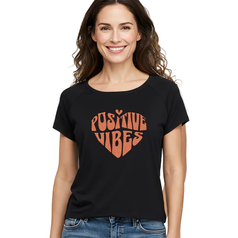 CAMISETA FEMININA POSITIVE VIBES - comprar online