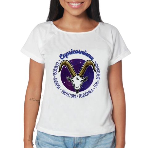 CAMISETA FEMININA CAPRICORNIANA - SIGNO CAPRICÓRNIO
