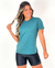 Blusa básica mescla azul