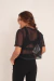 Blusa Cropped Tule Oncinha Preto - loja online
