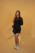 Blusa Cropped Manga Longa Tule Oncinha Preto - comprar online