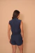 Colete Cropped Veludo Cast Azul Marinho na internet